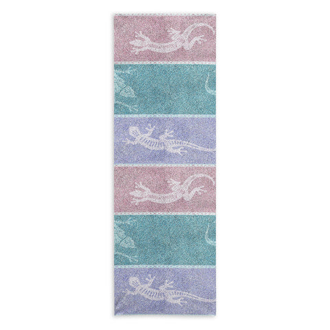 Patricia Pastel Gecko Velvet Stripes Yoga Towel