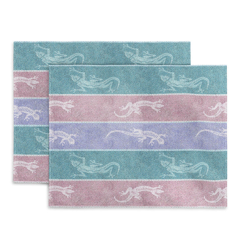 Patricia Pastel Gecko Velvet Stripes Placemat