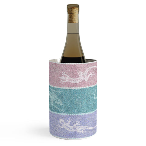 Patricia Pastel Gecko Velvet Stripes Wine Chiller