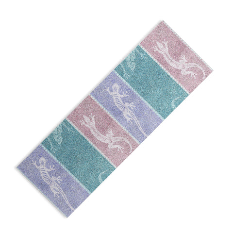 Patricia Pastel Gecko Velvet Stripes Yoga Mat