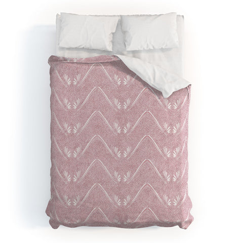 Patricia Pink Petal Velvet Chevron Duvet Cover
