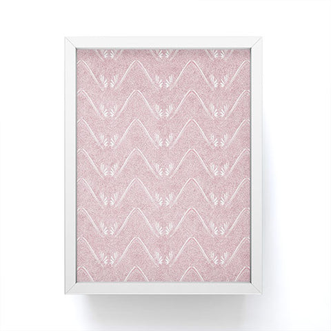 Patricia Pink Petal Velvet Chevron Framed Mini Art Print