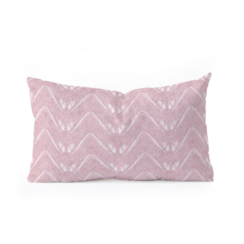 Patricia Pink Petal Velvet Chevron Oblong Throw Pillow