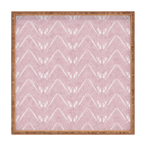 Patricia Pink Petal Velvet Chevron Square Tray