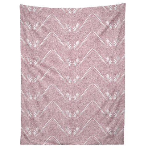 Patricia Pink Petal Velvet Chevron Tapestry