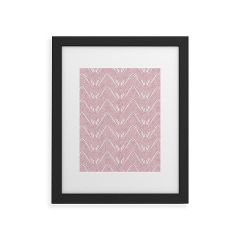 Patricia Pink Petal Velvet Chevron Framed Art Print