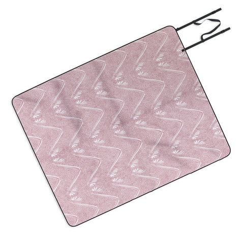 Patricia Pink Petal Velvet Chevron Picnic Blanket