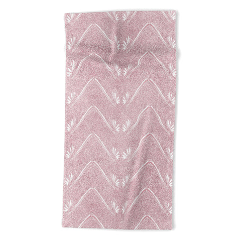 Patricia Pink Petal Velvet Chevron Beach Towel