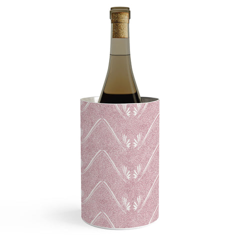 Patricia Pink Petal Velvet Chevron Wine Chiller