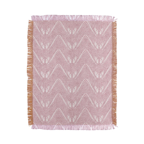 Patricia Pink Petal Velvet Chevron Throw Blanket