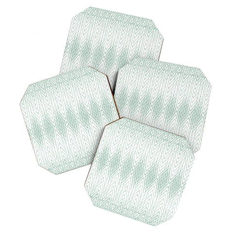 Patricia Velvet Abstract Snakeskin Mint Coaster Set