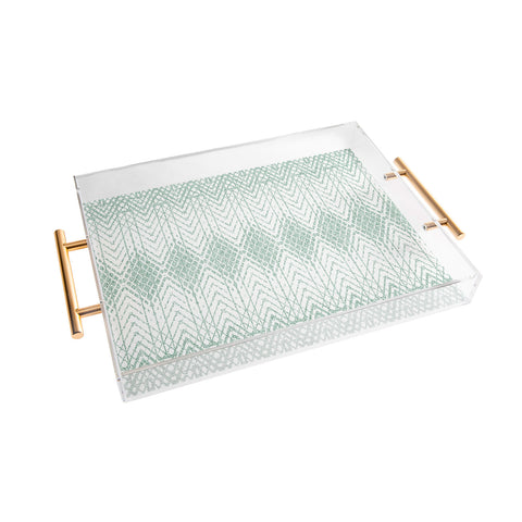 Patricia Velvet Abstract Snakeskin Mint Acrylic Tray
