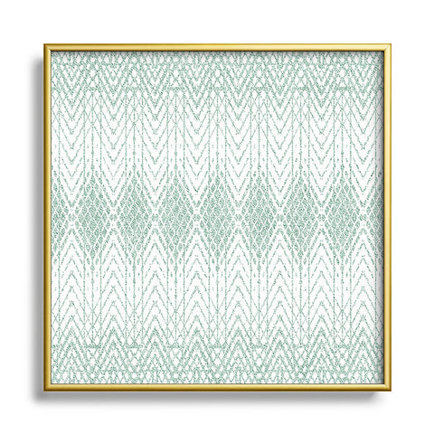 Patricia Velvet Abstract Snakeskin Mint Square Metal Framed Art Print