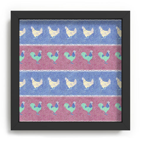 Patricia Velvet Chicken Rooster Stripe Recessed Framing Square