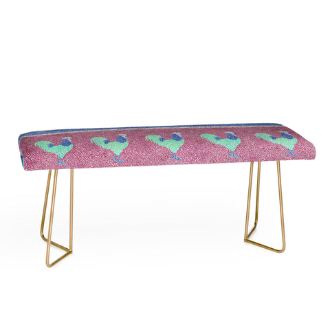 Patricia Velvet Chicken Rooster Stripe Bench