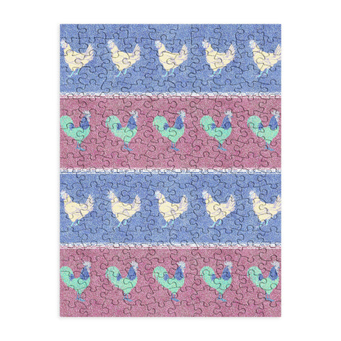 Patricia Velvet Chicken Rooster Stripe Puzzle
