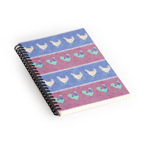 Patricia Velvet Chicken Rooster Stripe Spiral Notebook