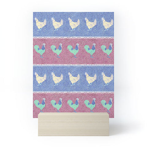 Patricia Velvet Chicken Rooster Stripe Mini Art Print