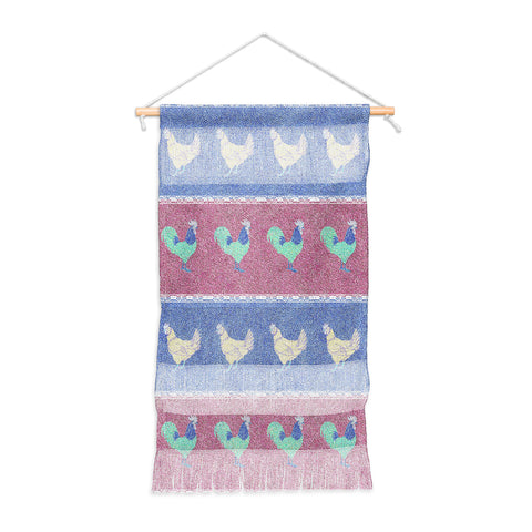 Patricia Velvet Chicken Rooster Stripe Wall Hanging Portrait