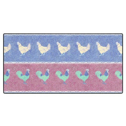 Patricia Velvet Chicken Rooster Stripe Desk Mat