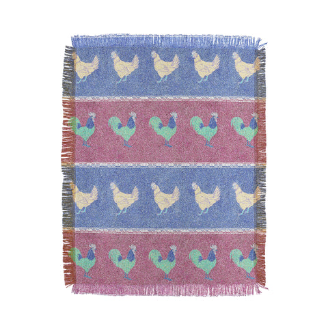 Patricia Velvet Chicken Rooster Stripe Throw Blanket