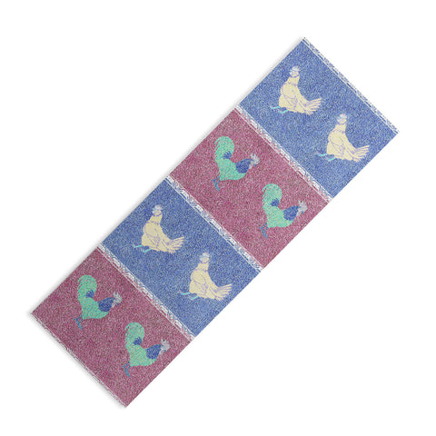Patricia Velvet Chicken Rooster Stripe Yoga Mat