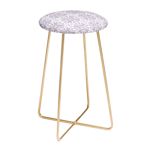 Patricia Velvet Circle Mandala Lilac Counter Stool