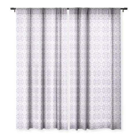 Patricia Velvet Circle Mandala Lilac Sheer Window Curtain