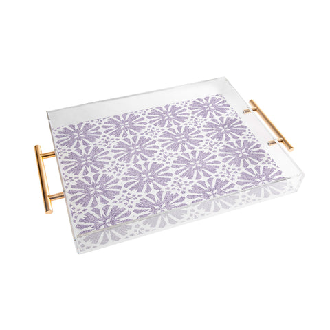 Patricia Velvet Circle Mandala Lilac Acrylic Tray