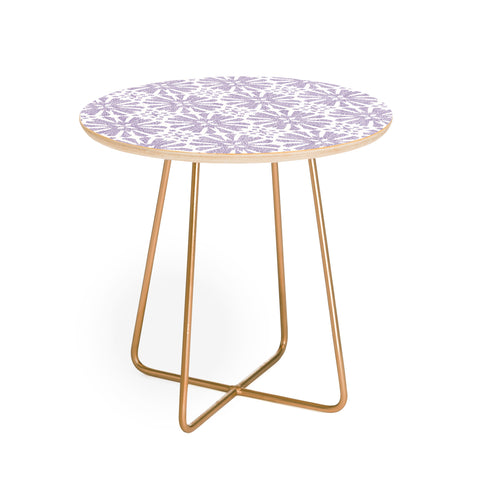 Patricia Velvet Circle Mandala Lilac Round Side Table