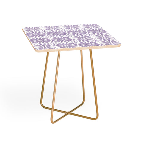 Patricia Velvet Circle Mandala Lilac Side Table