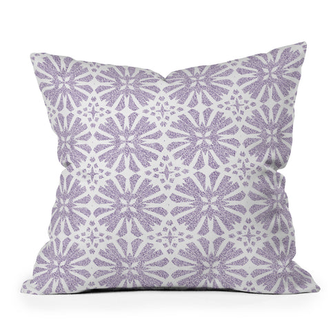 Patricia Velvet Circle Mandala Lilac Throw Pillow