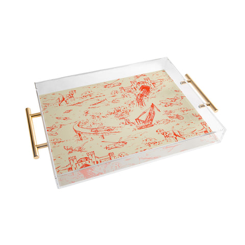 Pattern State Adventure Toile Dawn Acrylic Tray