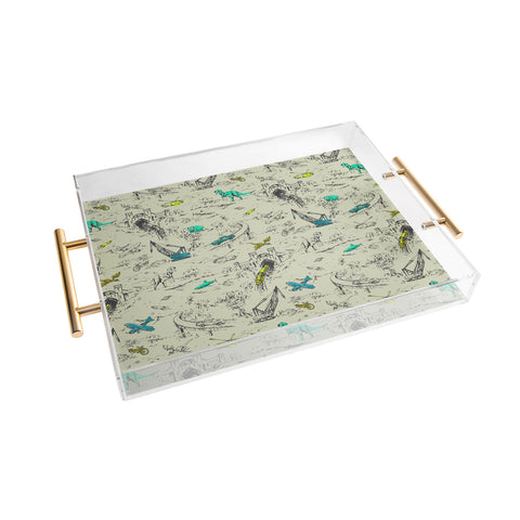 Pattern State Adventure Toile Acrylic Tray