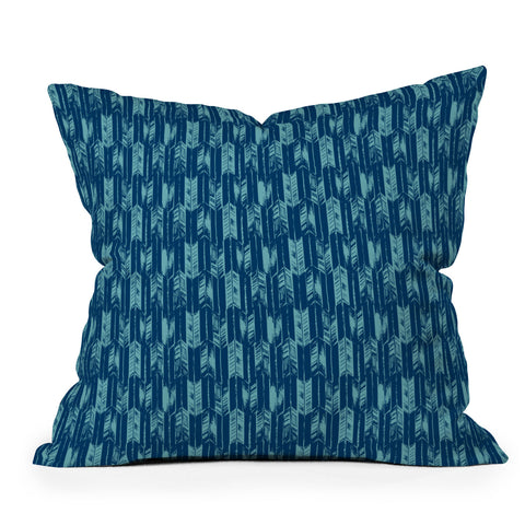 Pattern State Arrow Indigo Outdoor Throw Pillow