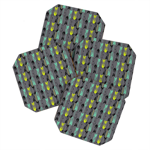 Pattern State Arrow Line Spearmint Coaster Set