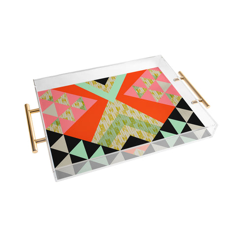 Pattern State Arrow Quilt Acrylic Tray