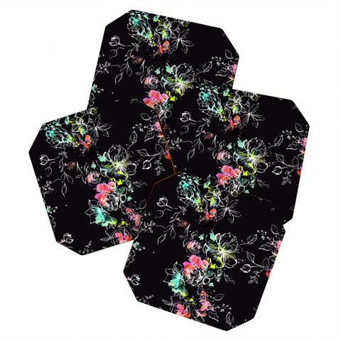 Pattern State CAMP FLORAL MIDNIGHT SUN Coaster Set