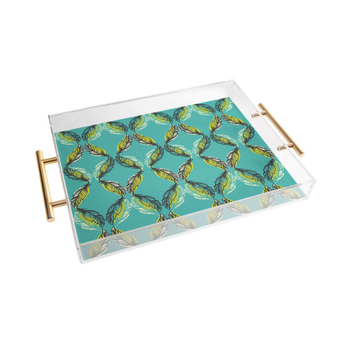 Pattern State Feather Aquatic Acrylic Tray