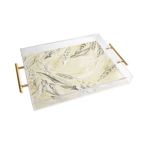 Pattern State Feather Linen Acrylic Tray