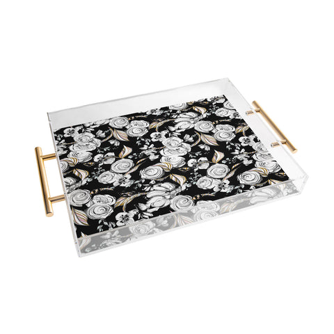 Pattern State Floral Sketch Midnight Acrylic Tray