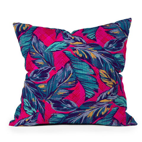 Pattern State Palm Sketch Glow Outdoor Throw Pillow