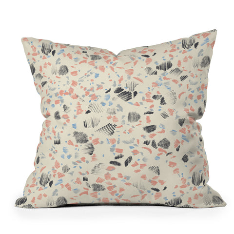 Pattern State Terrazzo Sketch Outdoor Throw Pillow