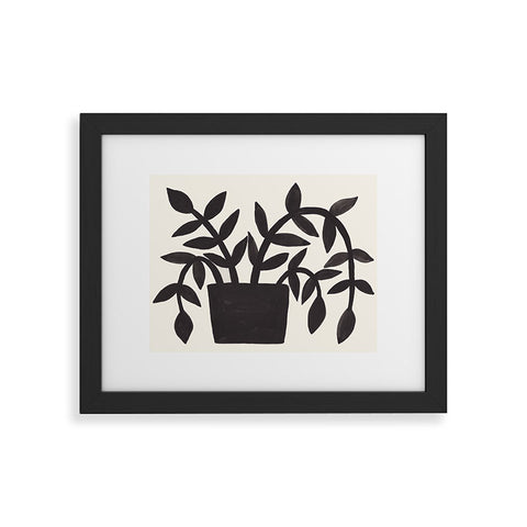 Pauline Stanley Black Painted Plant Framed Art Print