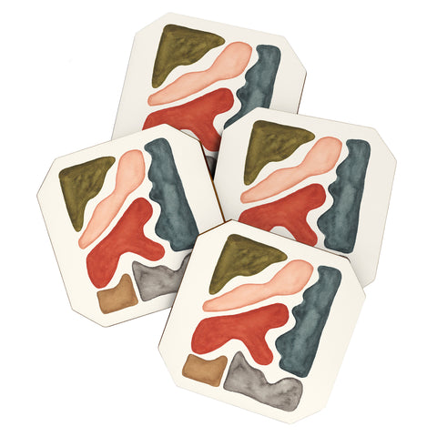 Pauline Stanley Blob Watercolor Coaster Set