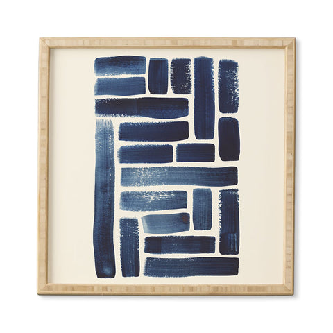 Pauline Stanley Blue Strokes Pattern 1 Framed Wall Art
