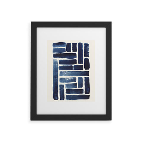Pauline Stanley Blue Strokes Pattern 1 Framed Art Print
