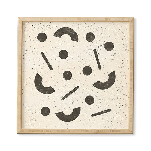 Pauline Stanley Jumble Shapes Black Cream Framed Wall Art