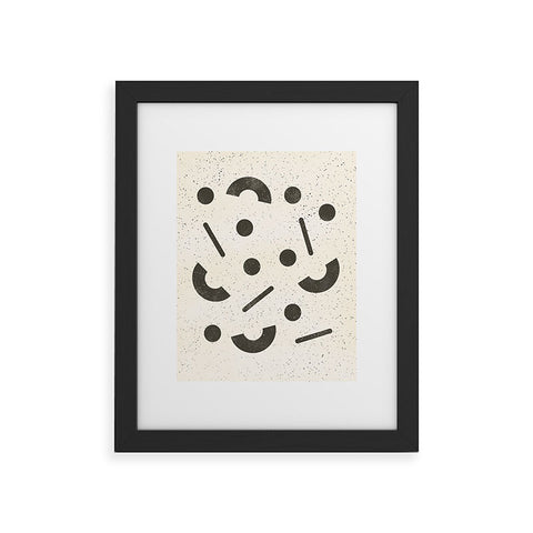 Pauline Stanley Jumble Shapes Black Cream Framed Art Print