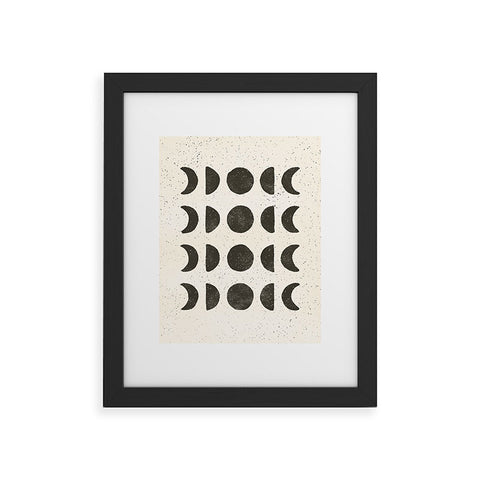 Pauline Stanley moon phases black cream Framed Art Print